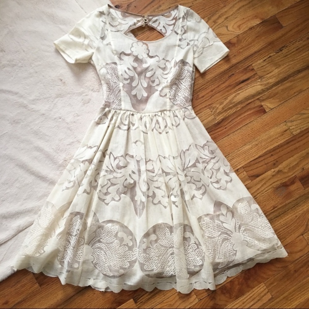 Anthro Tracy Reese Ivoire lace detailed dress